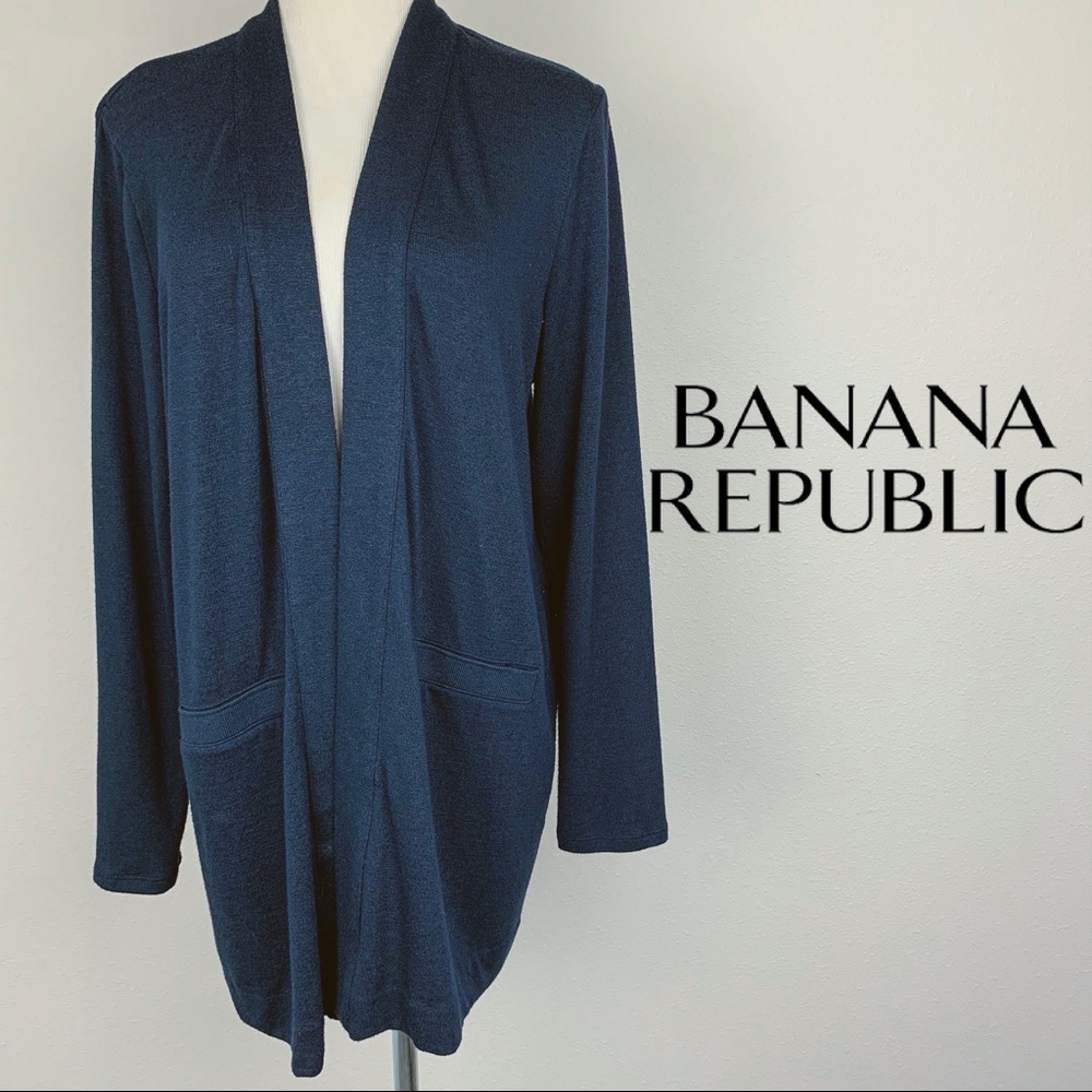 Banana Republic‎ Luxespun Open Cardigan, Navy, sz M